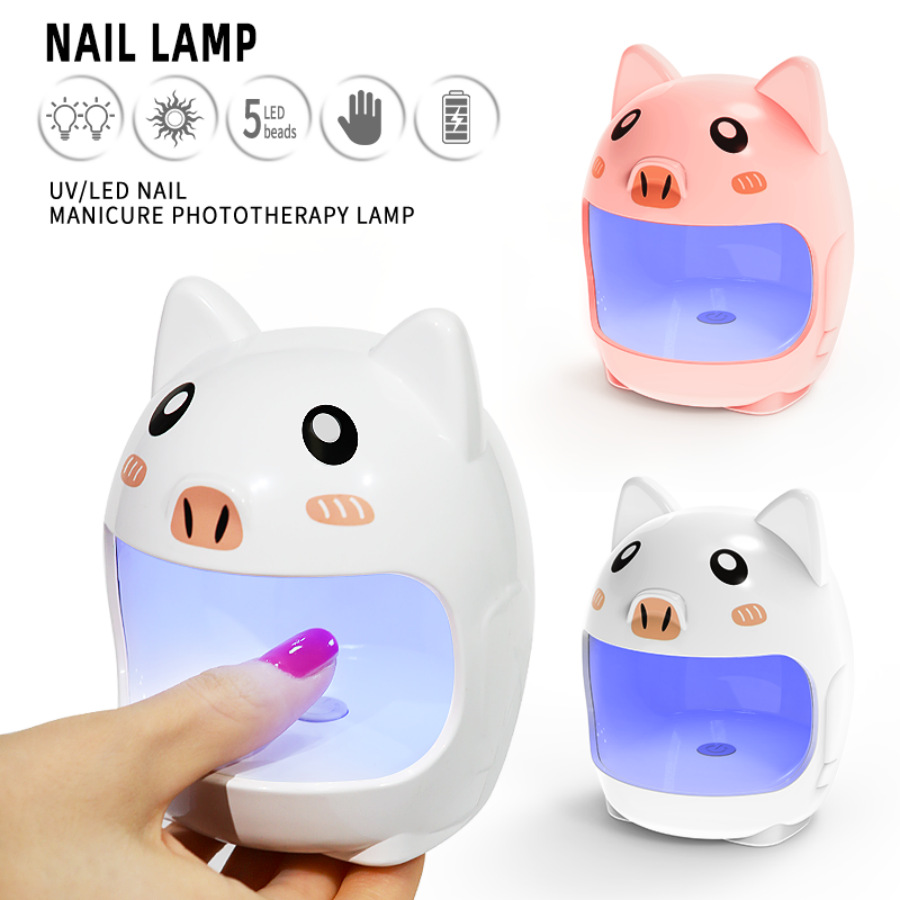 Cute Pig Portable Rechargeable UV LED Nail Lamp