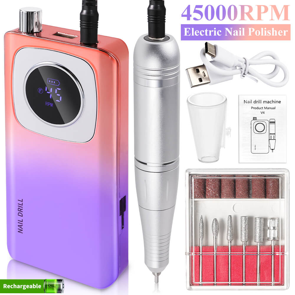 45000 RPM Cordless Rechargeable Nail Drill Machine