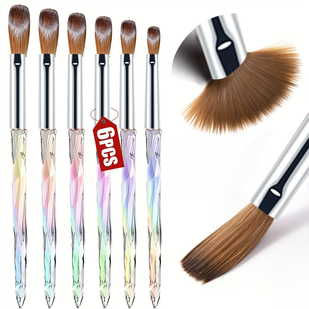 Professional Crystal Handle Acrylic Nail Brush Set