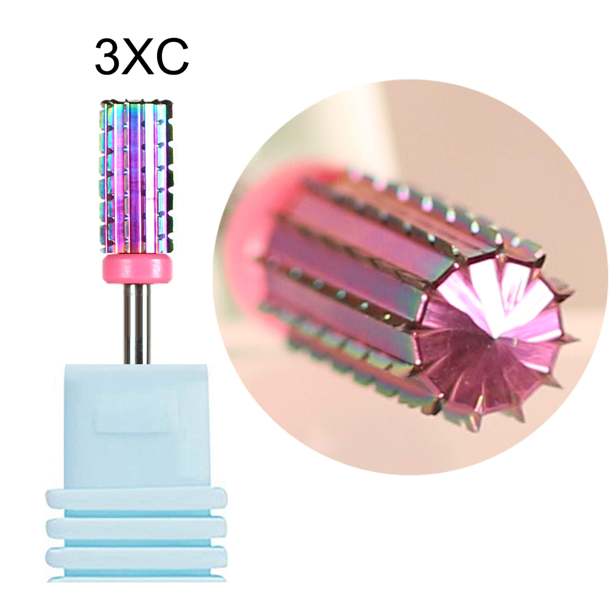 Rainbow Coated Cross Cut 3-in-1 Carbide Nail Drill Bits