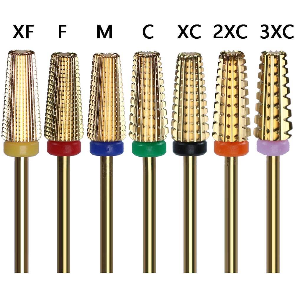 Gold Tapered Barrel Tungsten Carbide Nail Drill Bit