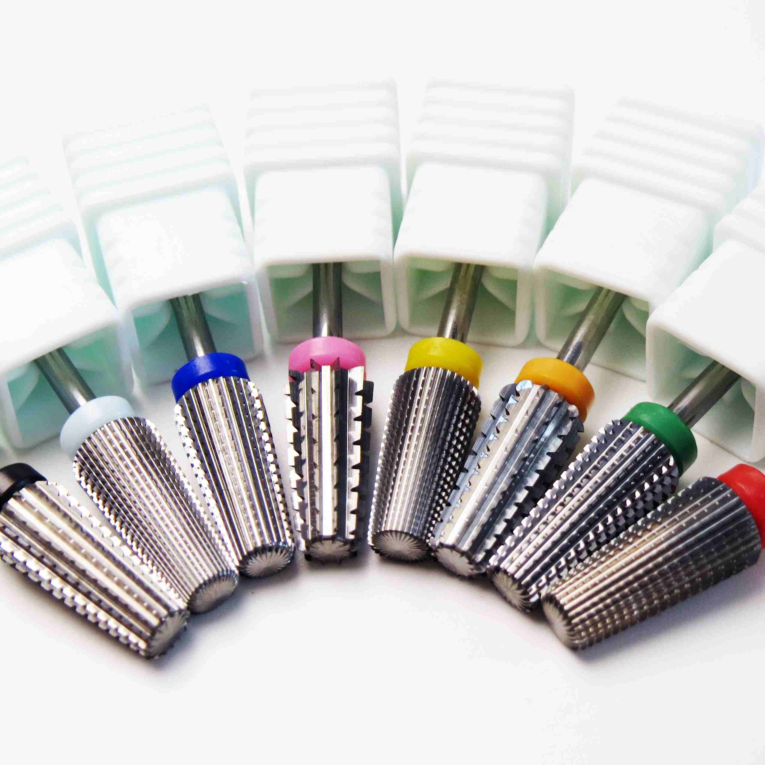 8 Grit Sliver Tapered Nail Drill Bits Set