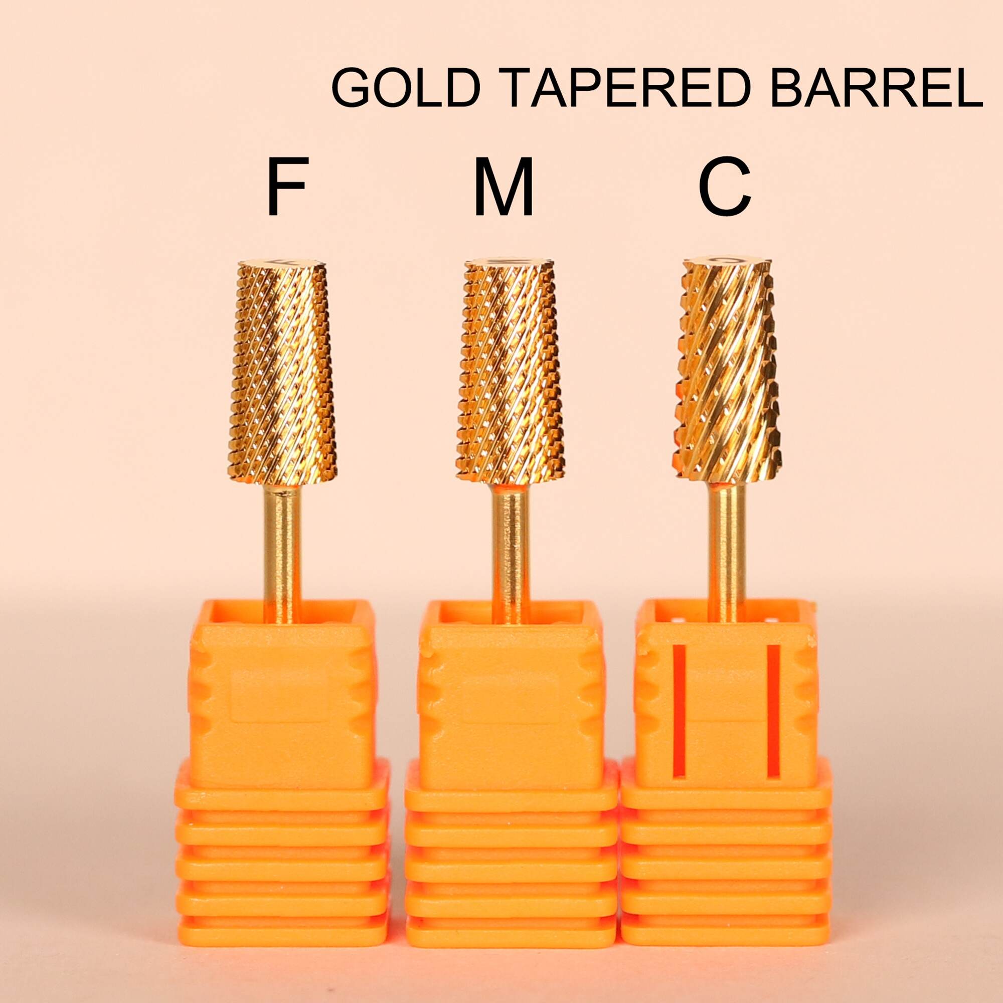 F/M/C Grit Gold Tungsten Carbide Nail Drill Bit