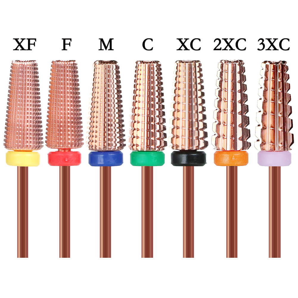 Rose Gold Tapered Barrel Tungsten Carbide Nail Drill Bit